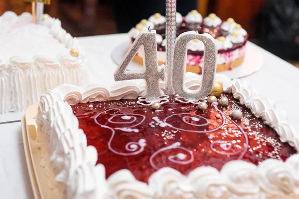 Homemade Cake 40Th Birthday — Stock Photo, Image