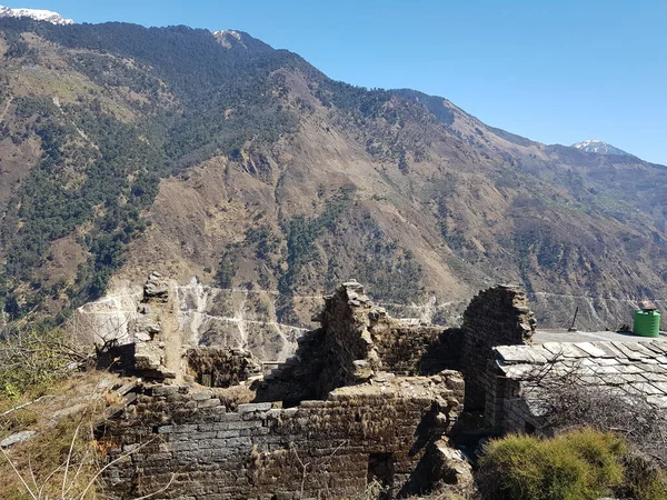 Les Ruines Maison Chambres Dans Village Darkot Uttarakhand Inde Avec — Photo