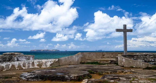 Křižovatka Pobřeží Atlantského Oceánu Cruz Dos Remedios Poloostrov Peniche Portugalsko — Stock fotografie