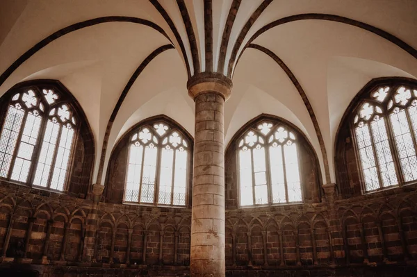 Uno Scatto Una Sala Gotica Del Castello Medievale — Foto Stock