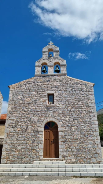 Een Verticaal Close Shot Van Een Oude Historische Kerk Limeni — Stockfoto
