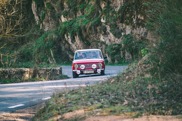 Španělské Rallye Sportovní Auto Ulici Sedadlo 124 — Stock fotografie