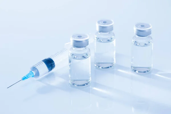 Closeup Photo Photos Ampoules Injection White Background — Stock Photo, Image