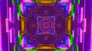 Renkli fraktal desen hareketleriyle soyut bir döngü animasyonu