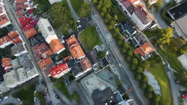 Aerial View City Bergen Norway — Stock Video