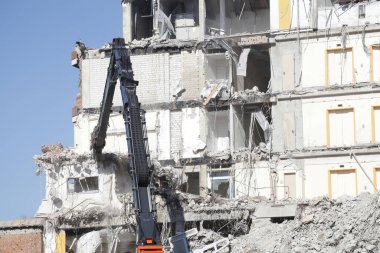 Bremen, Almanya 'da yıkılmış bir evin enkazına yakın çekim