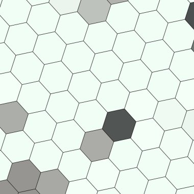 Arkaplan için beyaz renklerde geometrik altıgen desenlerinin bir çizimi