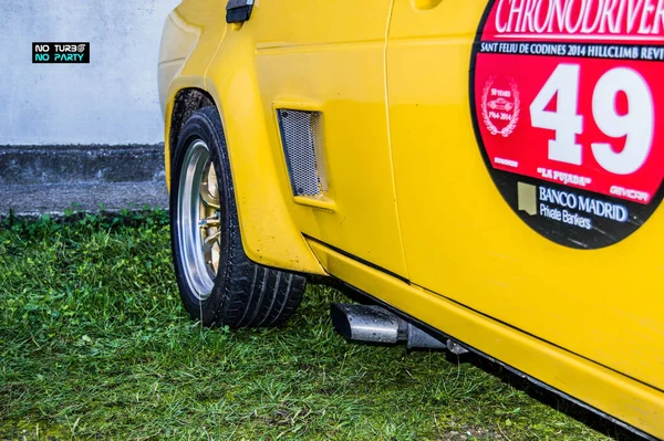 Carro Esporte Clássico Rali Amarelo Espanhol Seat 131 Abarth Réplica — Fotografia de Stock