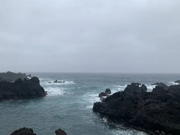 Dramatisk Bild Havet Lugnet Före Stormen Madeira Portugal — Stockfoto