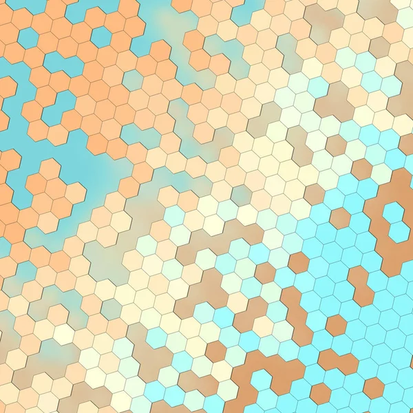 Illustrazione Motivi Geometrici Esagonali Colori Pastello Sfondo — Foto Stock