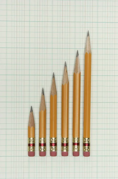 순서대로 크기의 연필의 — 스톡 사진
