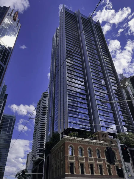Una Hermosa Foto Edificios Negocios Rascacielos Bajo Cielo Azul Sydney — Foto de Stock