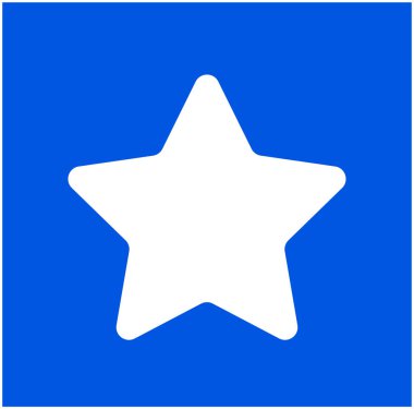 Mavi arkaplanda beyaz oyulmuş yıldız. 