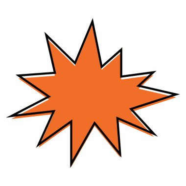 karikatür karalama patlama sembolü vektör çizimi