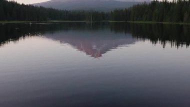 Trillium Gölü ve Oregon, ABD 'deki Hood Dağı.