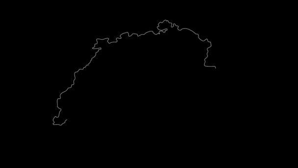 Map Switzerland Switzerland Map White Outline Animated Close Map Switzerland — Stock Video