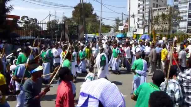 Janeiro Etiópia Celebrou Timkat Epifania Ortodoxa Feriado Religioso Mais Importante — Vídeo de Stock