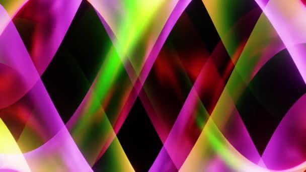Цветные Волнистые Ленты Огни Анимации Движения Графического Фона — стоковое видео
