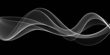 Beautiful Abstract Black And White Grid Wave Design