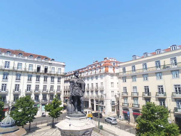 Vista Aérea Desde Estatua Del Poeta Luis Camoes Lisboa Portugal — Foto de Stock