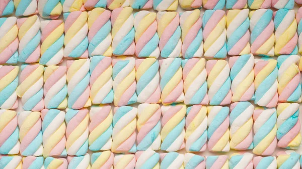 Uma Vista Superior Marshmallows Coloridos — Fotografia de Stock