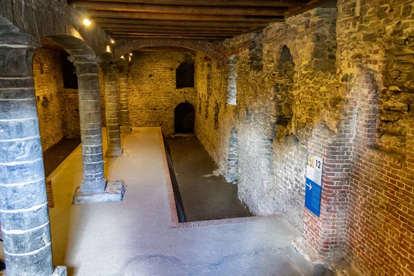 Eine Aufnahme Des Mittelalterlichen Schlosses Gravensteen Gent Belgien — Stockfoto