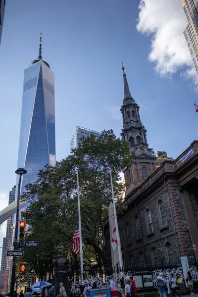 Paul Kilisesi Nin Güzel Bir Manzarası New York New York — Stok fotoğraf