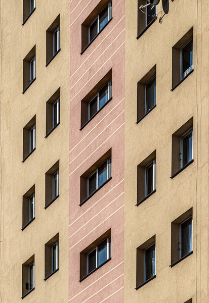 The windows of a high-rise building