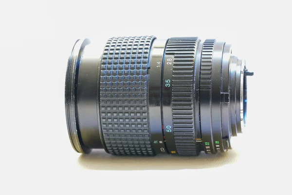 Closeup Shot Camera Lens Isolated White Background — Stock Photo, Image