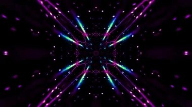 Renkli fraktal desen hareketleriyle soyut bir döngü animasyonu