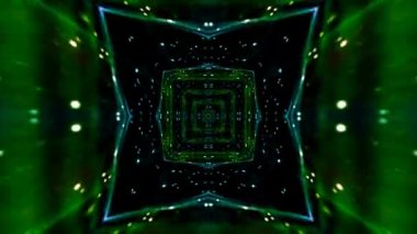 Renkli fraktal desen hareketleriyle soyut bir döngü animasyonu