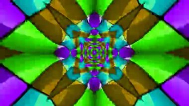 Renkli fraktal desen hareketleriyle soyut bir döngü animasyonu