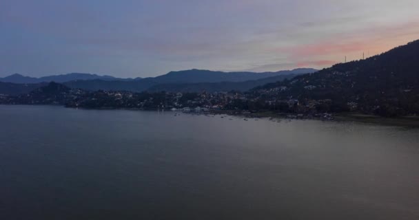 Вид Воздуха Закатное Небо Над Берегом Валле Браво Мексика — стоковое видео