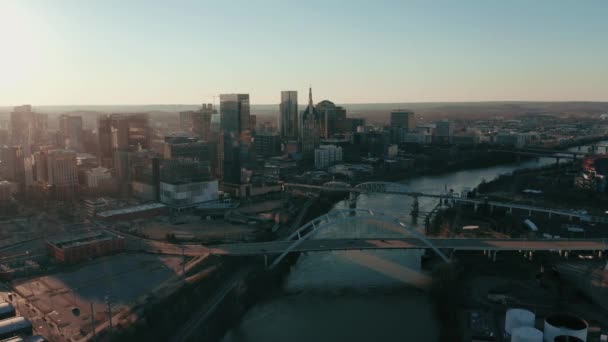 Nashville Tennessee Şehir Merkezinden Güzel Drone Görüntüleri — Stok video