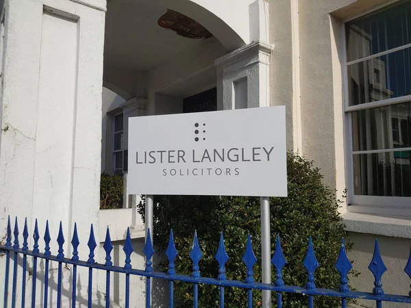 Sinal Rua Escritório Advocacia Lister Langley Solicitadores Paignton Reino Unido — Fotografia de Stock