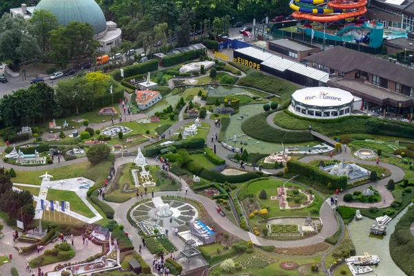 Una Foto Aerea Del Parco Miniaturizzato Mini Europe Bruxelles Belgio — Foto Stock