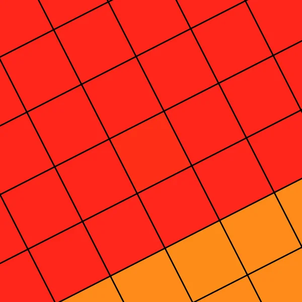 Een Abstracte Illustratie Van Geometrische Vierkante Patronen Rode Oranje Kleuren — Stockfoto