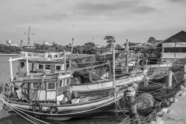 Barco Pesca Tailandês Cais Tailândia Sudeste Asiático — Fotografia de Stock