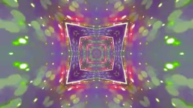 Renkli fraktal desen hareketleriyle soyut bir döngü animasyonu