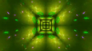 Renkli fraktal desen hareketleriyle soyut bir döngü animasyonu