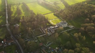 Doncaster Hickleton Hall Sarayı güneş doğarken, Doncaster - İHA görüntüleri Mart başında çekildi