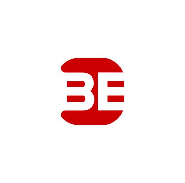 BE şirket adı initila harfleri kırmızı renkli monogram.
