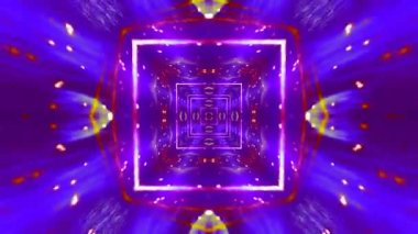 Renkli fraktal desen hareketleriyle soyut bir döngü animasyonu