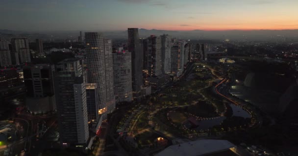 Uma Filmagem Aérea Dos Edifícios Altos Parque Mexicana Cidade México — Vídeo de Stock