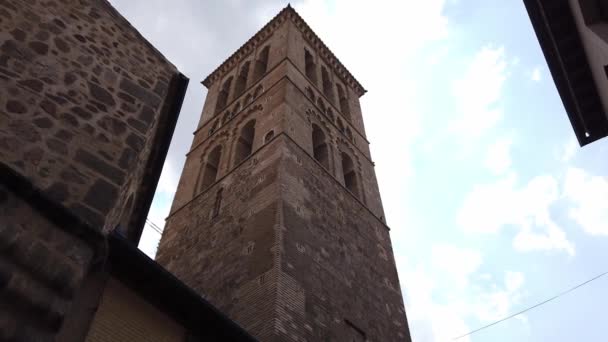 Belle Maçonnerie Tour Église Qui Est Architecturalement Distinctive Tolède — Video