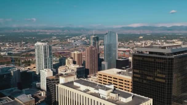Denver Colorado Şehir Merkezi Güzel Zarif Sinematik Drone Görüntüleri — Stok video
