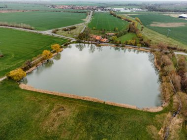 Wernigerode, Almanya 'daki Reddeberteich' in insansız hava aracı görüntüsü