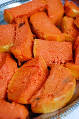 Fırında balkabağı dikey görüntüsü.