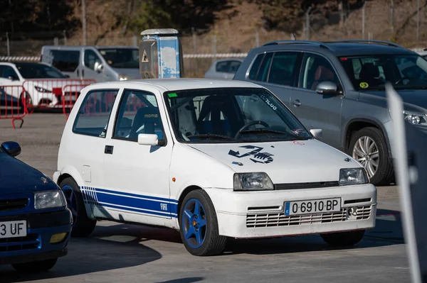 Une Voiture Fiat Cinquecento Abarth Racing Sur Piste Montmelo — Photo