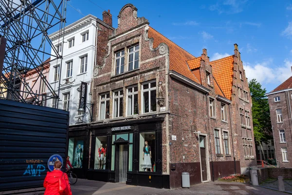 Una Vista Panoramica Delle Tipiche Case Fiamminghe Colorate Gand Belgio — Foto Stock